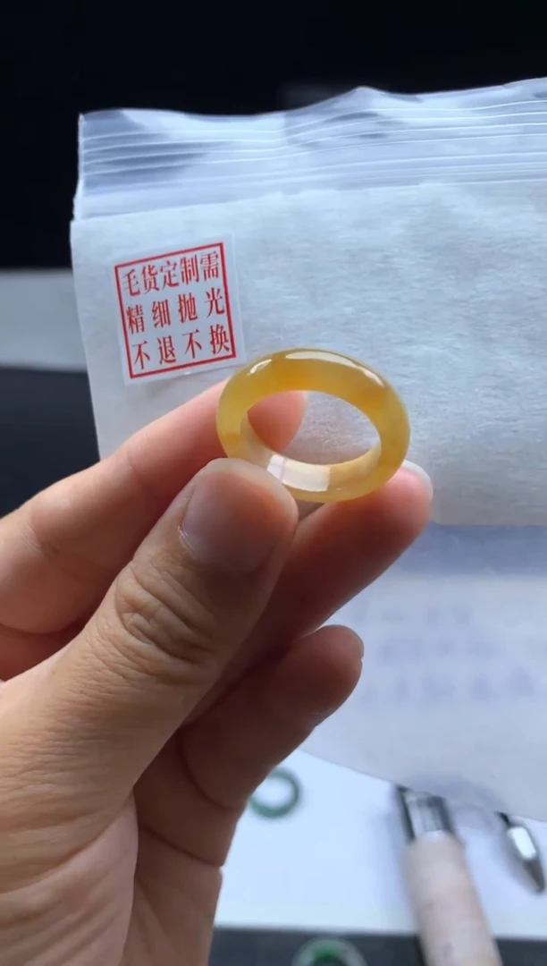未镶嵌定制翡翠毛货需精细抛光戒圈15#