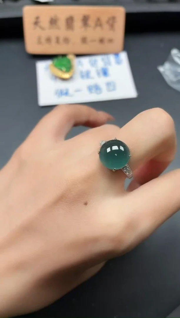 银S925镶嵌戒指翡翠11111