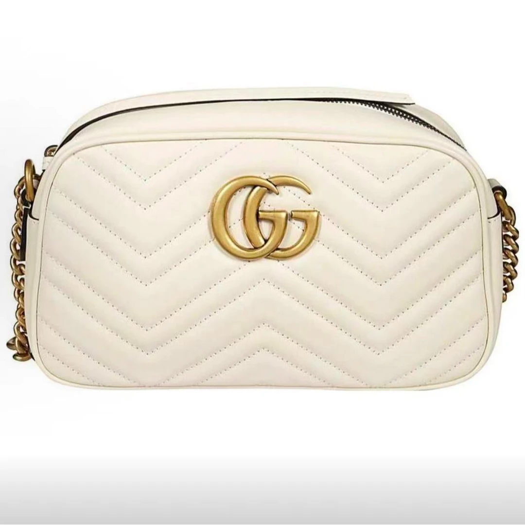95新 GUCCI/古驰 Marmont马蒙 白 相机包