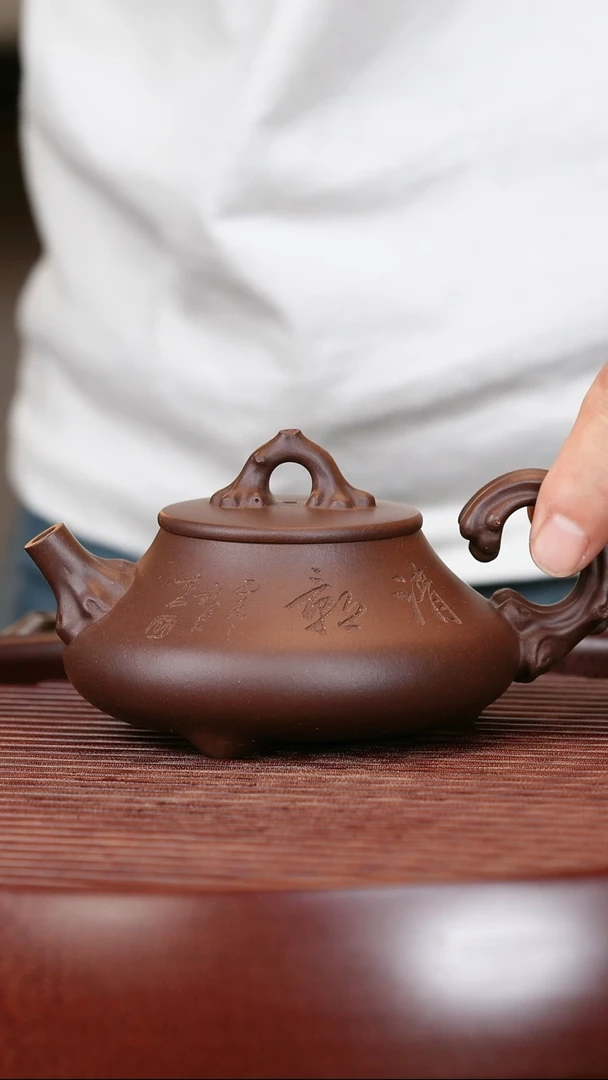 茶壶紫砂古椿/紫泥/200cc