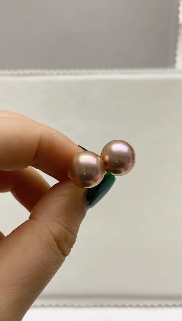 18K金镶嵌淡水珍珠耳饰39 12-13mm