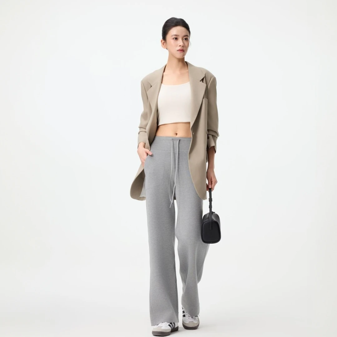 S86春夏款LU款砂洗莫代尔显瘦显腿长高腰百搭女士时尚直筒裤休闲