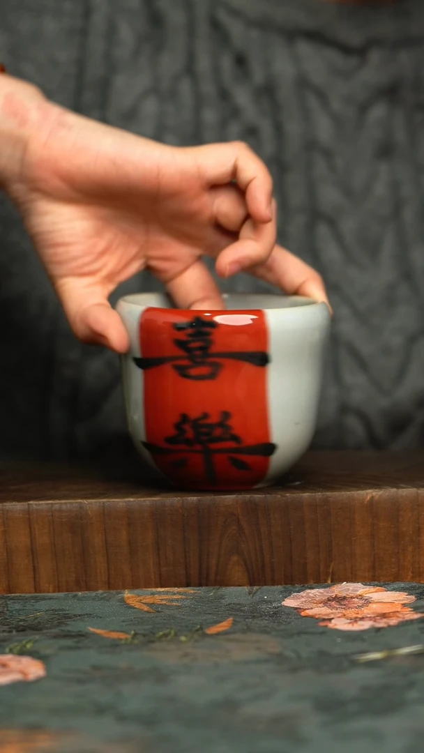 杯釉下彩手工手绘同款陶器