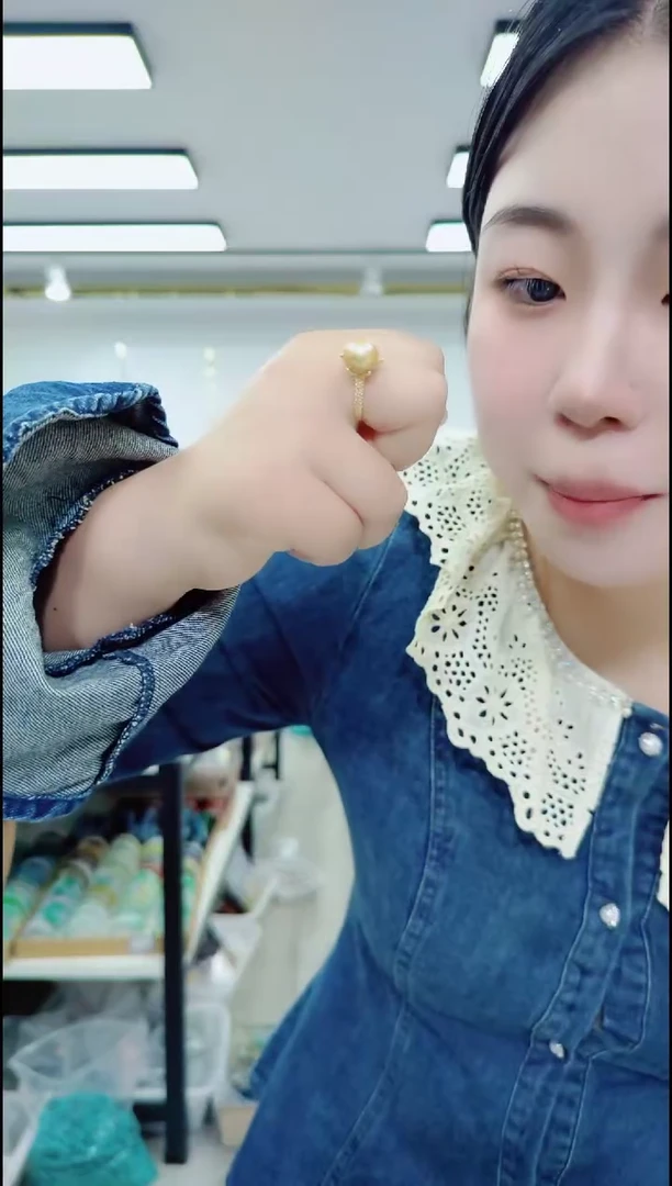 淡水珍珠银S925镶嵌颈饰1123黄色戒指