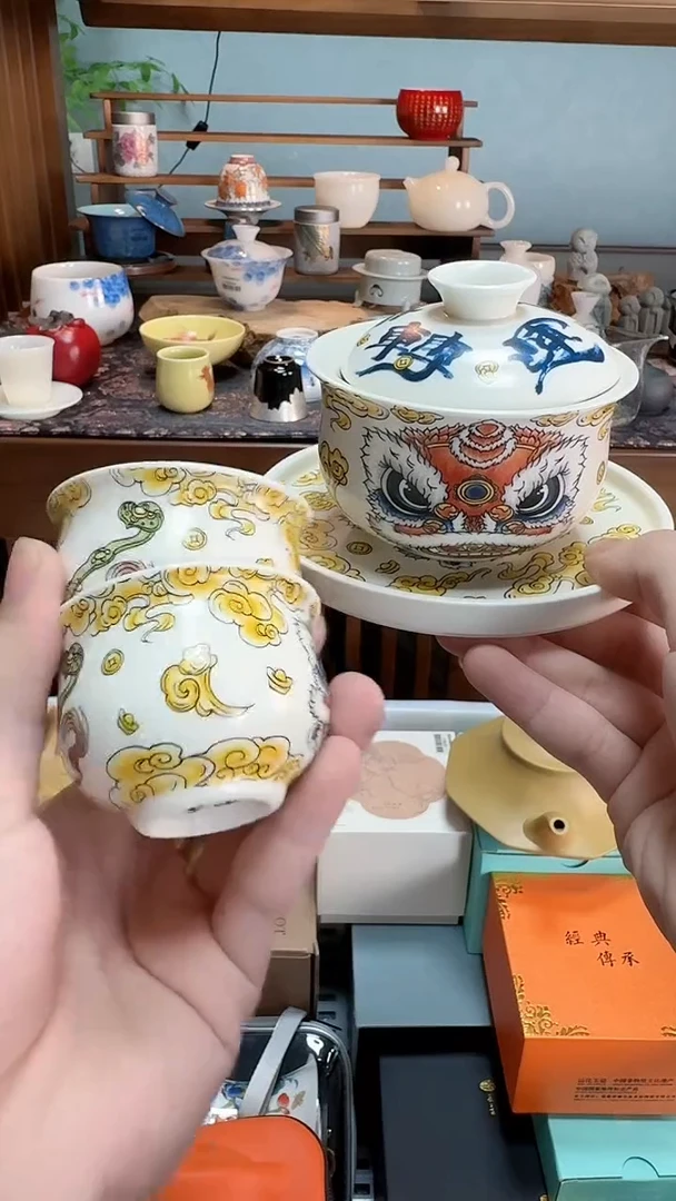 茶具茶具茶具醒狮盖碗