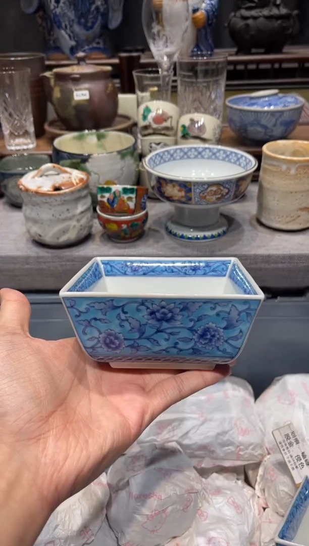 瓷片库山窑四方钵