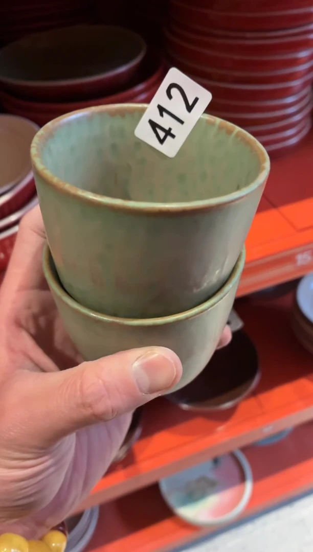 瓷片左*412远山小水杯2个