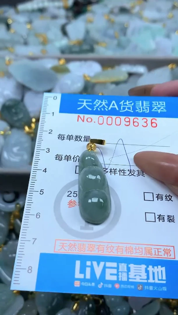 颈饰未镶嵌翡翠净货挂件-9636