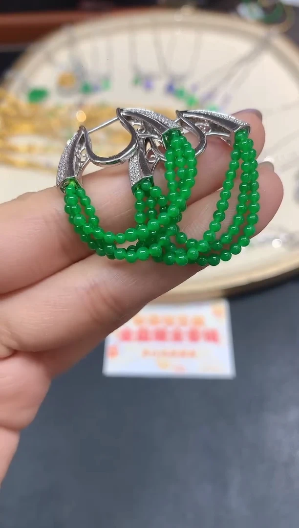 18K金镶嵌翡翠耳饰耳饰A5|29800