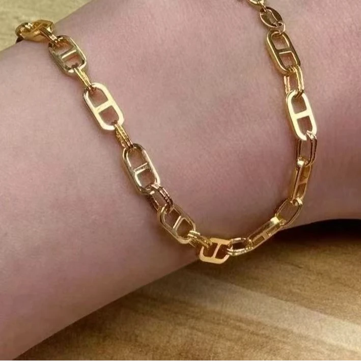 Q【大猪鼻手链】--足金999精工5手链-C