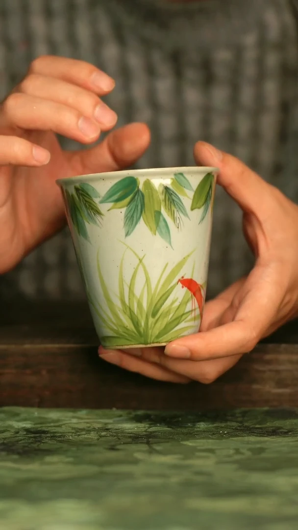 陶瓷青诗集手工手绘瓷器