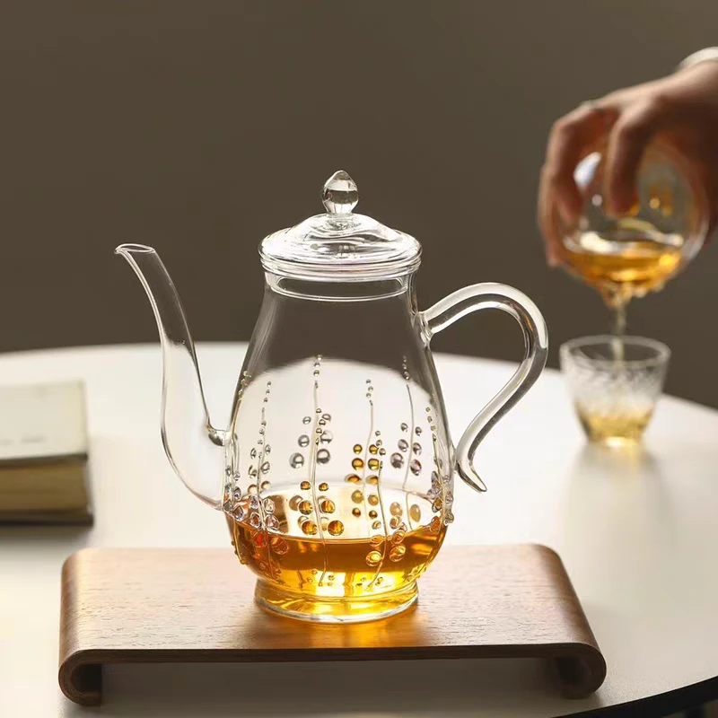 【包包爱茶器】紫藤花玻璃茶壶耐高温泡茶壶咖啡壶泡茶器纯手工