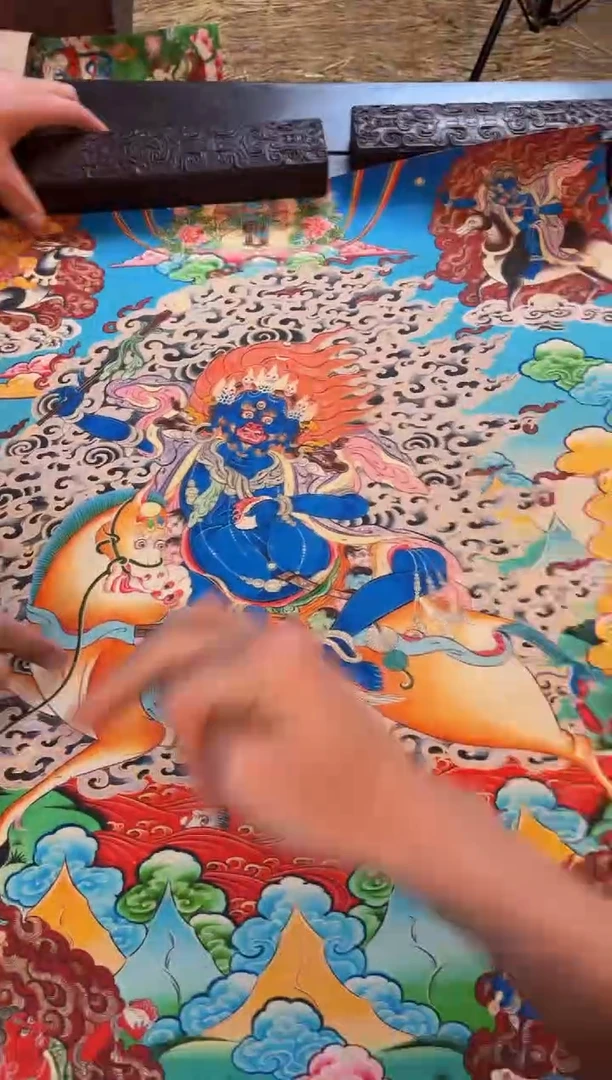 装裱画精品手绘唐卡链接--A160吉祥天母