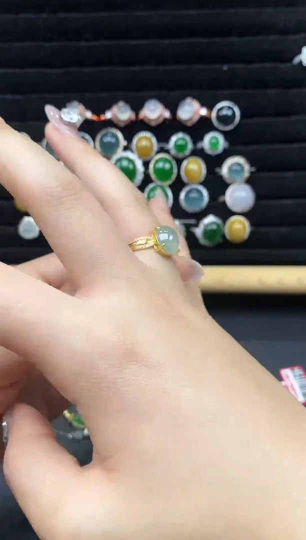 银S925镶嵌戒指翡翠111