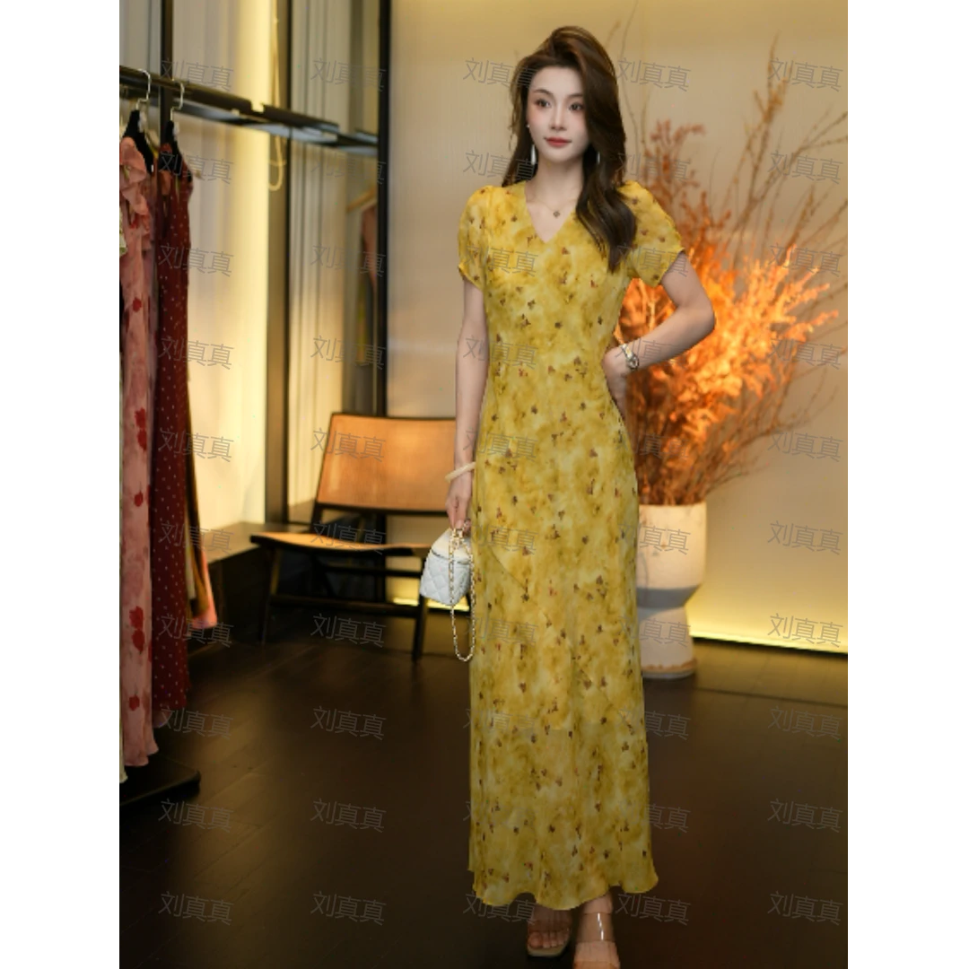 【刘真真一束春光】Z610 菲菲法式夏季显气质休闲风显瘦连衣裙QC