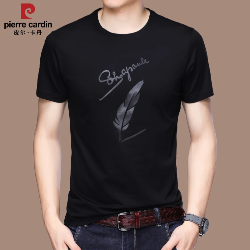 【国际大牌皮尔卡丹】高档男士短袖体恤衫夏季时尚圆领纯棉t恤薄款
