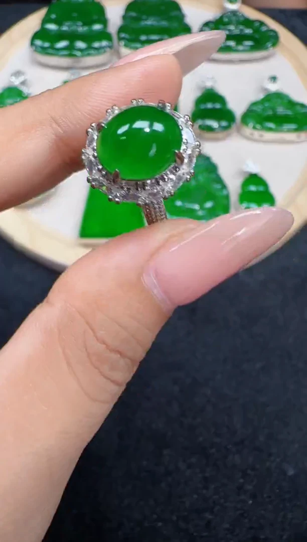 未镶嵌定制翡翠翡翠戒指13