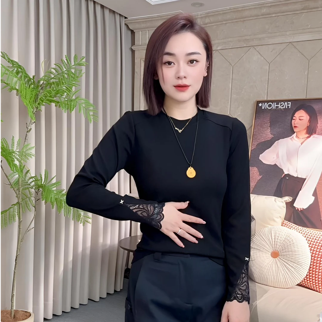 依骊汇秋款简约百搭时尚显瘦上衣女5383