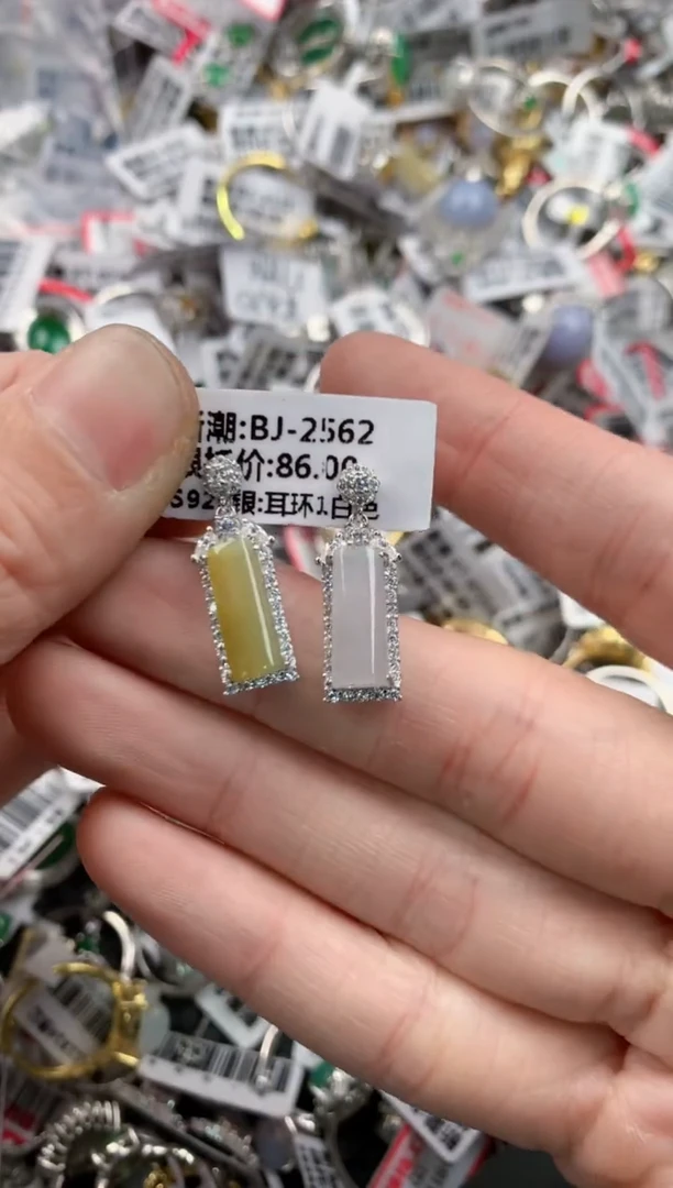 银S925镶嵌戒指翡翠999     5