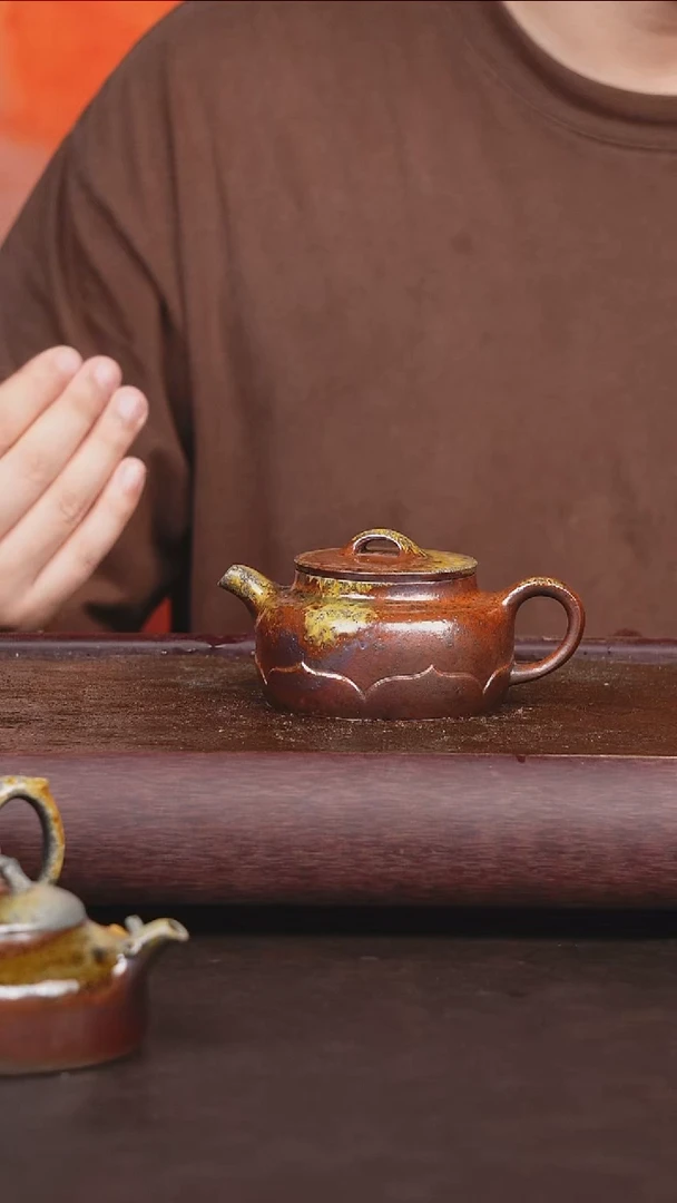 茶壶紫砂柴烧 莲花