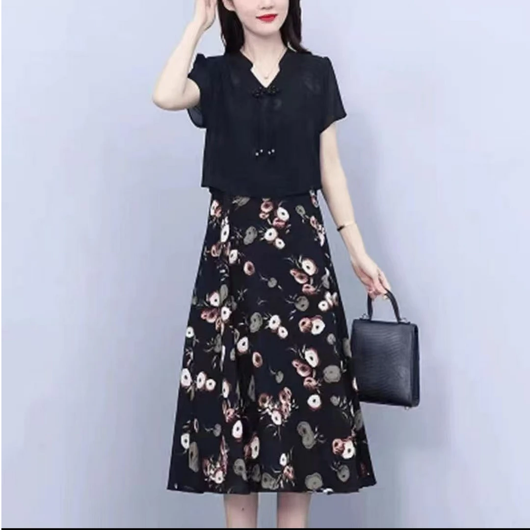 【撤柜断码甩】M1411女装连衣裙气质时尚夏季休闲百搭中长款裙子