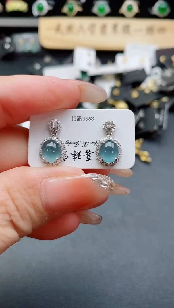 银S925镶嵌戒指翡翠1