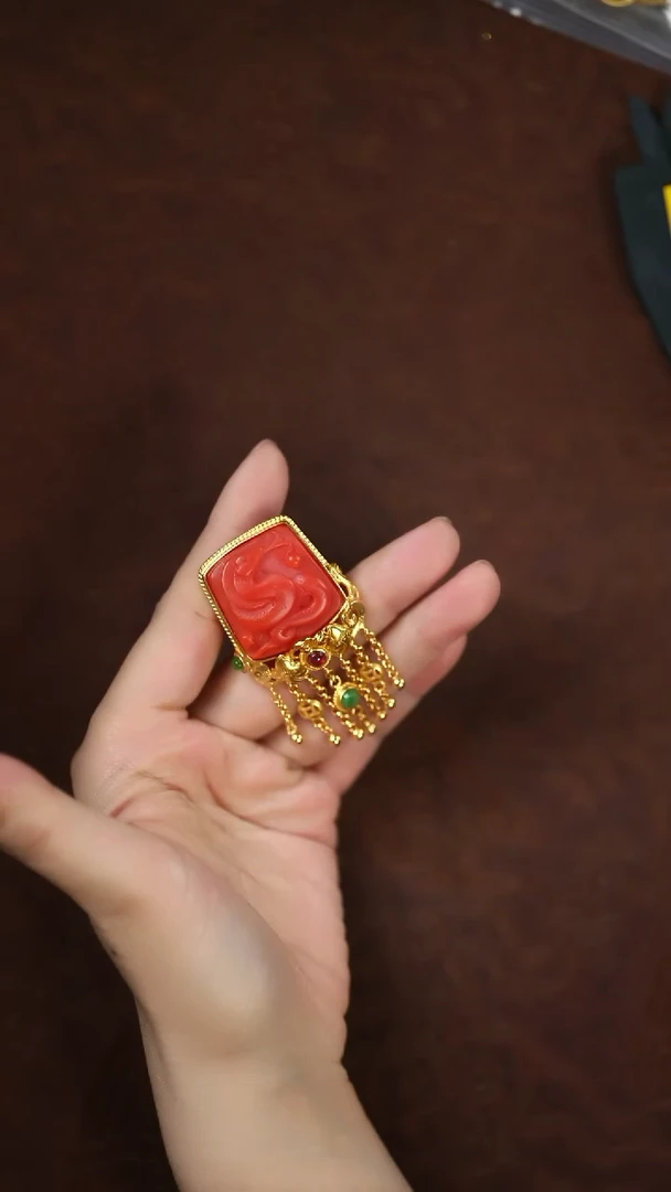 未镶嵌南红玛瑙挂件闪购 蛇王戒指