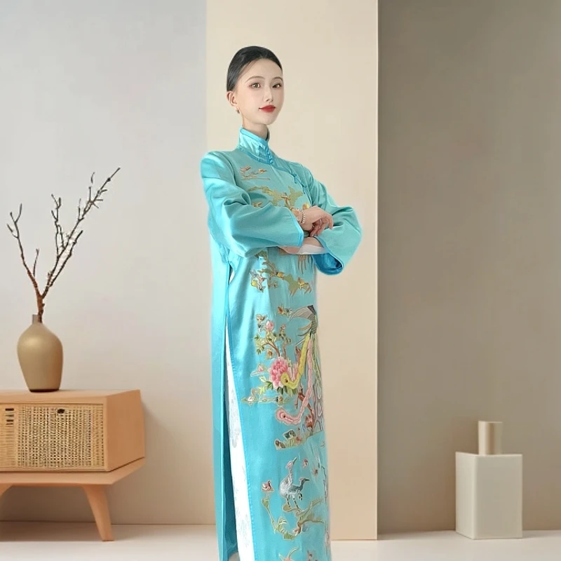 【高定系列二】国风老绣原创设计旗袍中国风