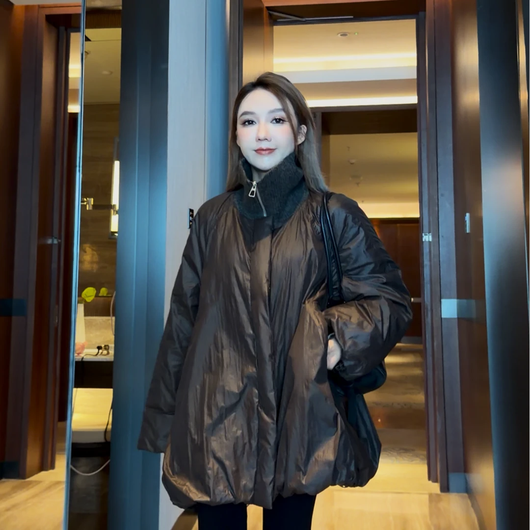 AMAZING IN | 90白鹅绒 | 毛织领花苞外套女A250921-AI57BDJB6721