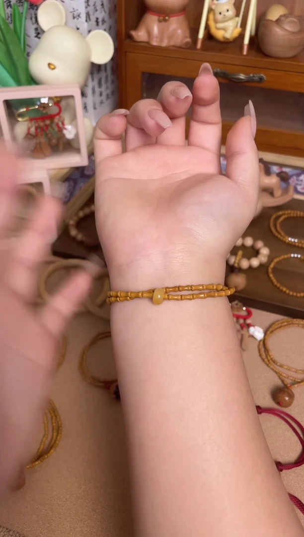 双圈竹节素款加黄跑环一物一拍