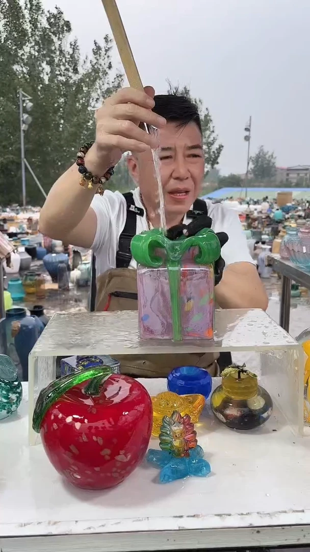 琉璃手工艺品外贸尾货花瓶092