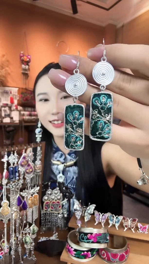 刺绣纯手工民族风耳环