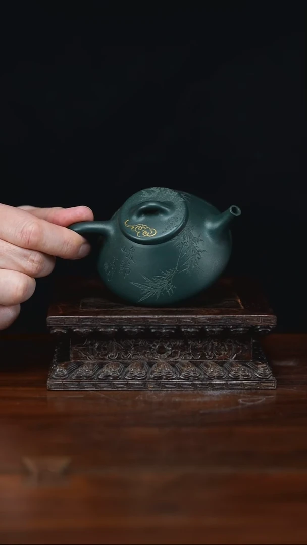 茶壶紫砂 摹古子冶 民国绿泥 150cc