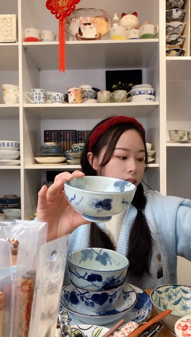 【闪购商品】耐热玻璃美浓烧蓝染葡萄11.5cm米饭碗