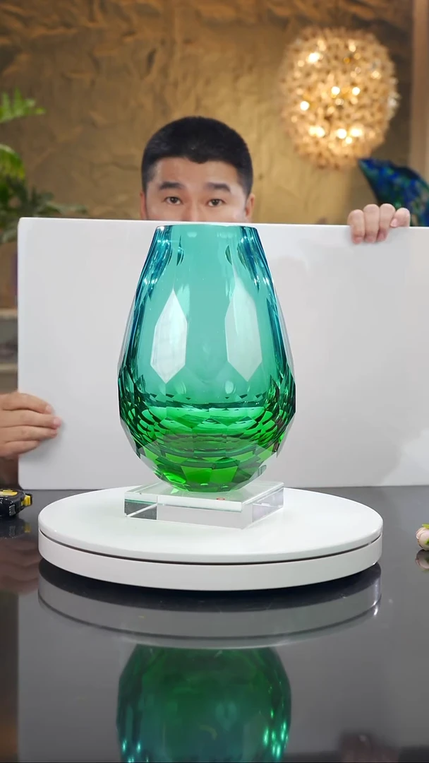 摆件福利蓝绿切面花瓶