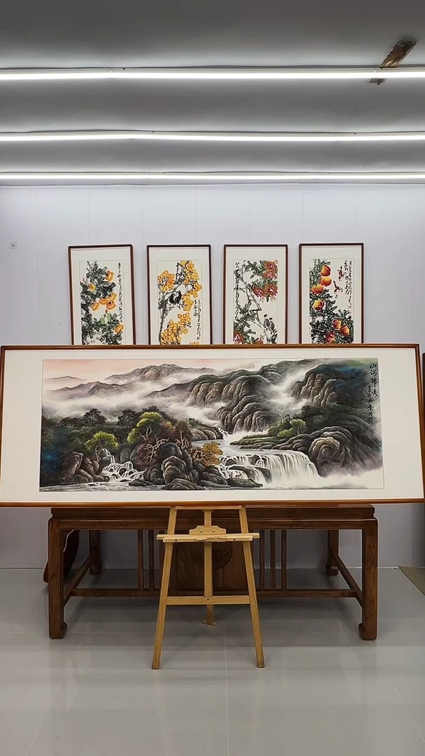 国画新品 高货 王业清  220*80 山河锦绣 山水