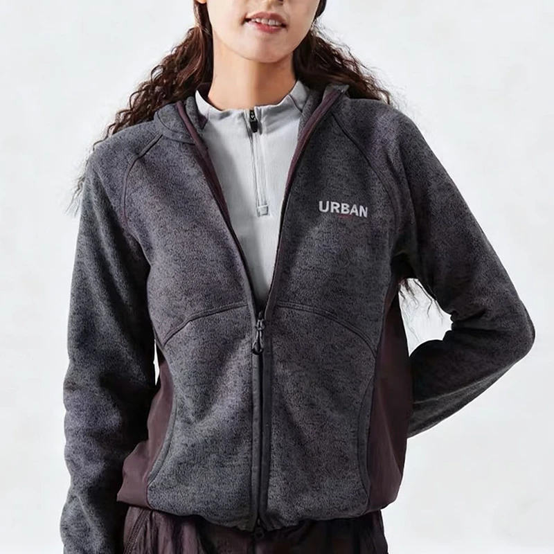 (衣兮户外山系拼色外套)2541秋冬运动抓绒衣保暖内胆卫衣开衫W