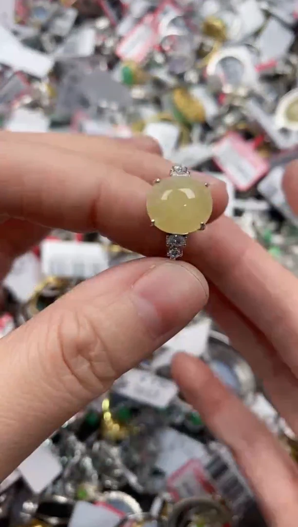 银S925镶嵌戒指翡翠777----5