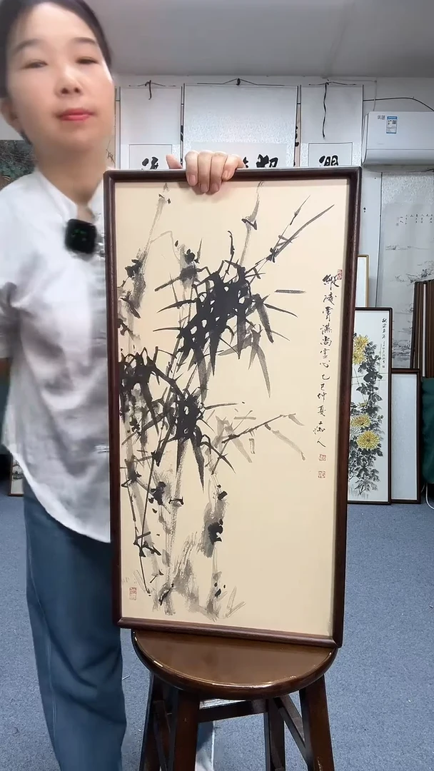 国画35*68实木画框京东包邮手绘