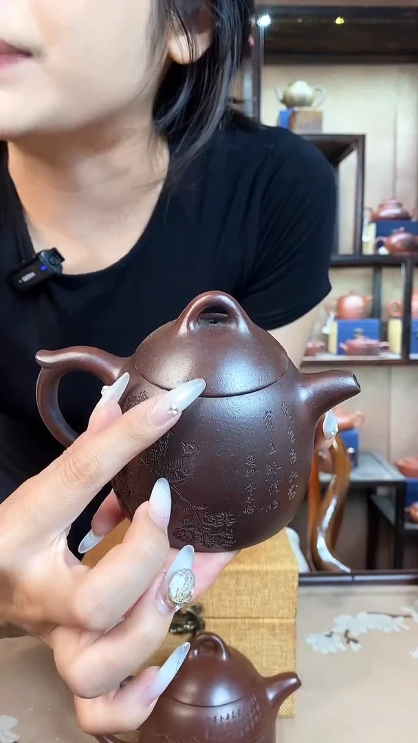 茶壶紫砂石红柴烧小鸟秦权【玥】