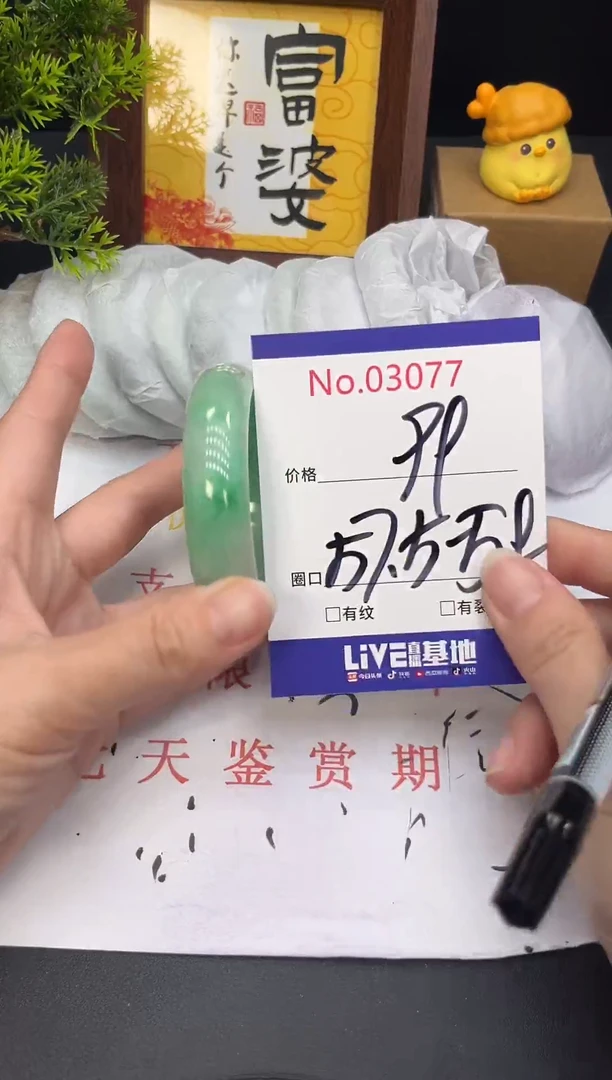 未镶嵌手镯翡翠3077