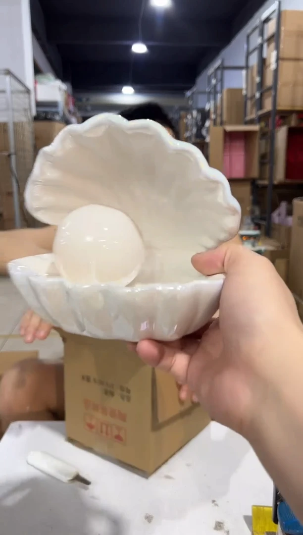 瓷片陶瓷白色贝壳加灯