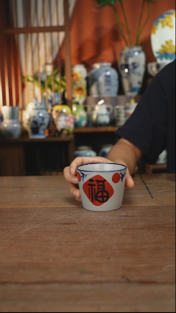 瓷片【简家甄选】景德镇设计师釉下手绘陶瓷餐具