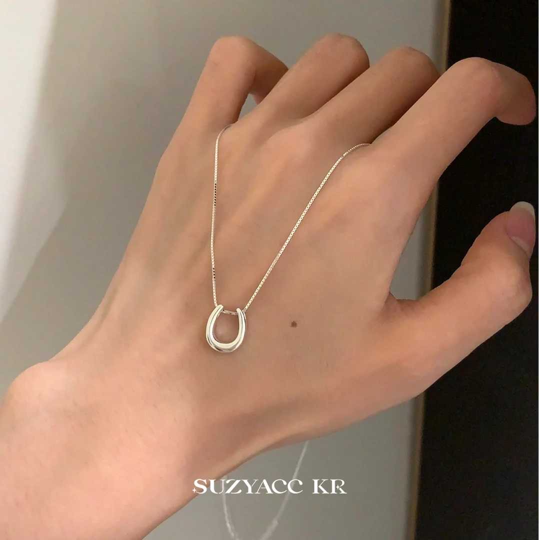 Suzyacc Kr 坠链均925银 【马蹄扣】项链气质轻奢时尚DX0281