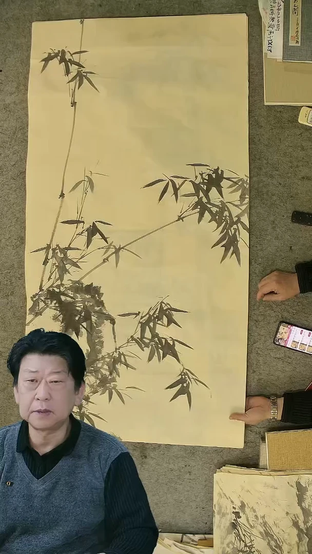 国画四尺整张  墨竹  69*138cm