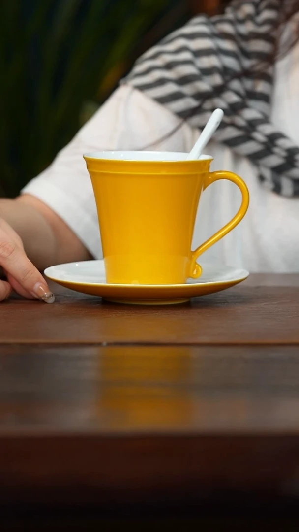 咖啡杯一人食咖啡杯黄色