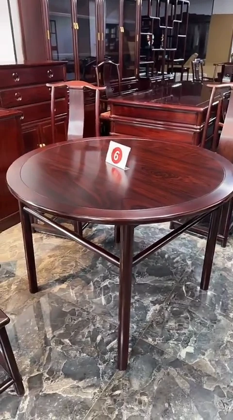 黑酸枝木类家具108x78圆桌