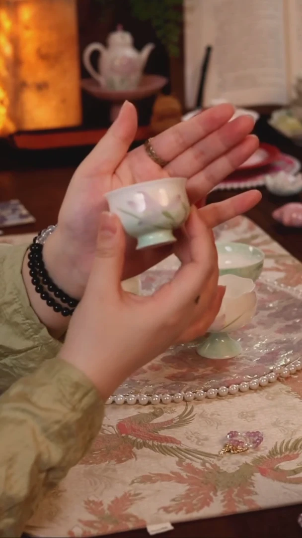 粉黛梦兰茶杯 哈哈哈