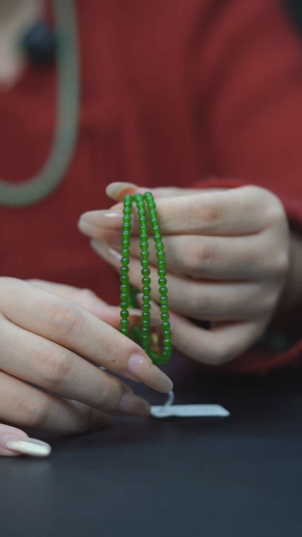 项链未镶嵌和田玉HC30191 帝w绿 卡4mm