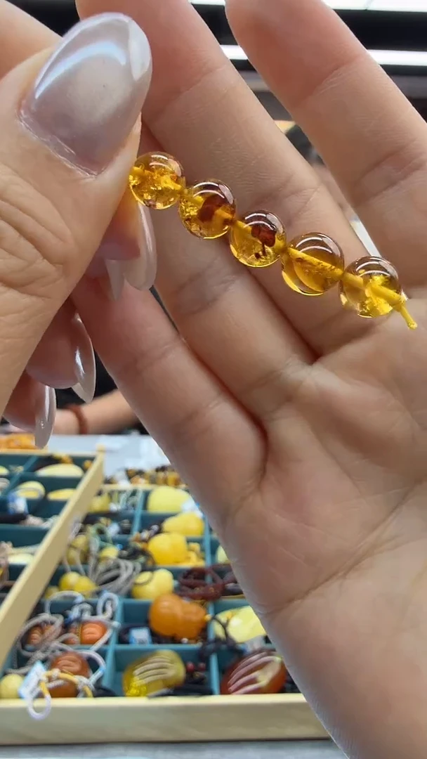 琥珀颈饰未镶嵌5秒拍号 假一罚三 7mm